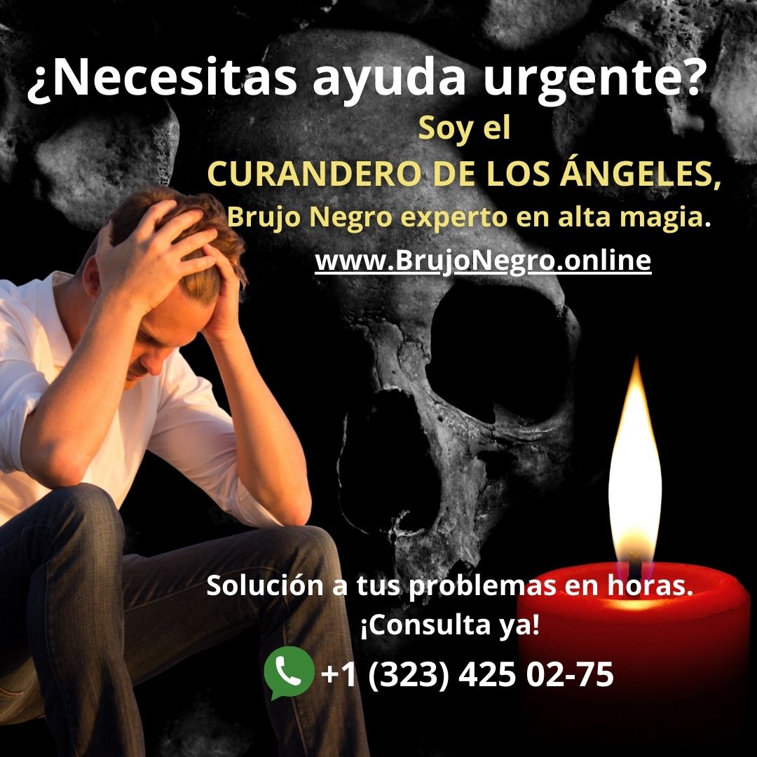 Afiche publicitario sobre servicios de alta magia y solución de problemas con número de contacto y sitio web.